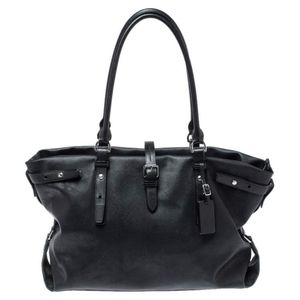 TUMI Black Leather Weekender Tote